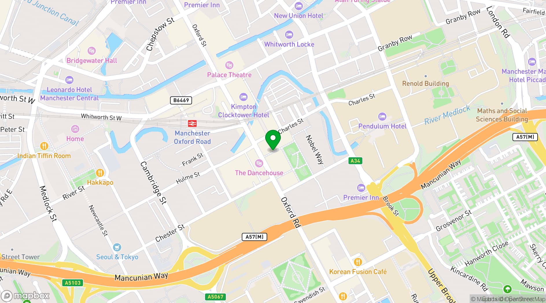 Map showing Amber’s