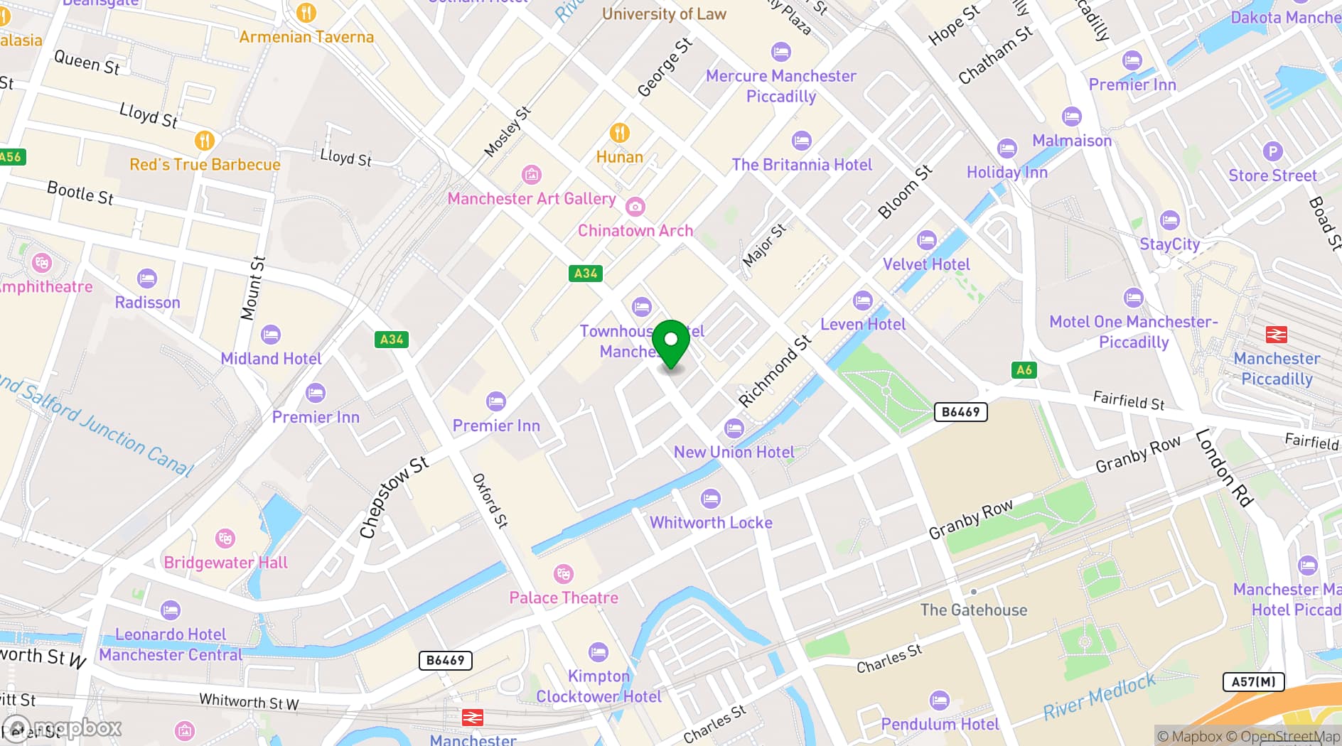 Map showing Mechanics Conference Centre