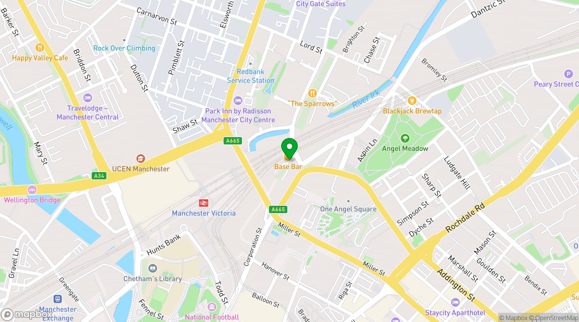 Map showing FOMO Lounge
