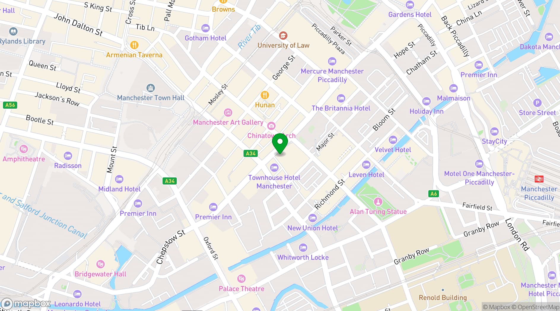 Map showing voco Manchester City Centre