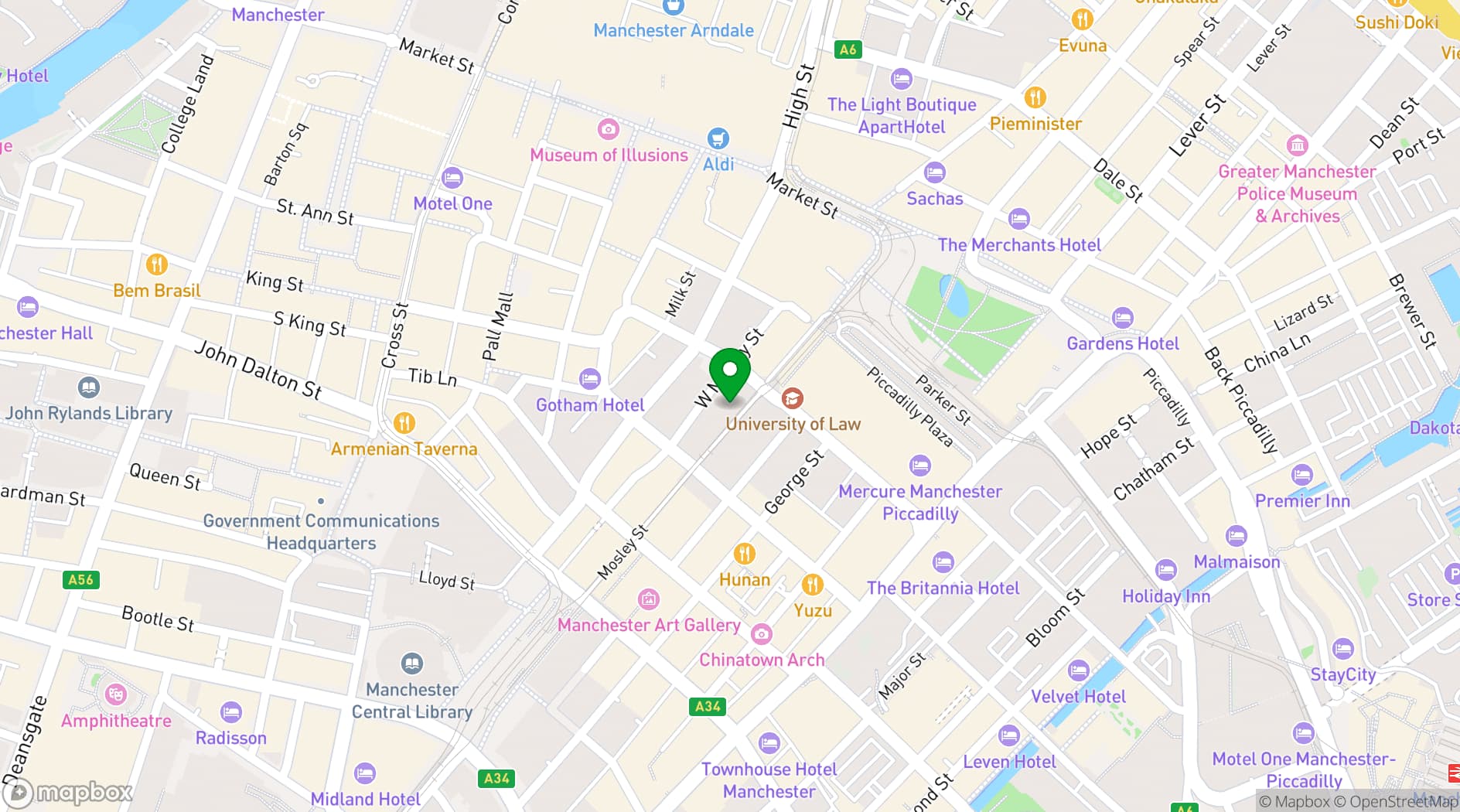 Map showing The Cut & Craft Manchester