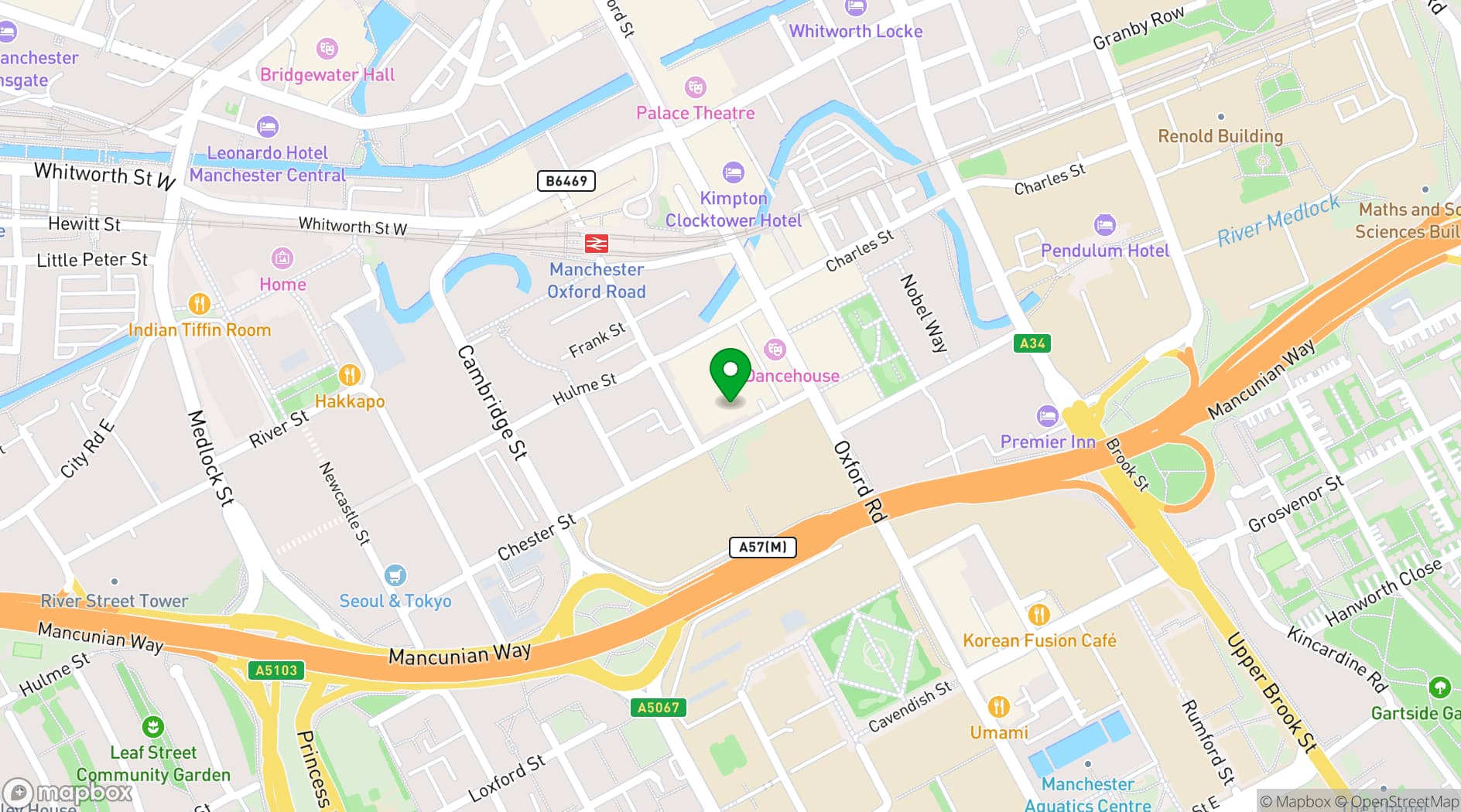 Map showing Zouk Tea Bar & Grill