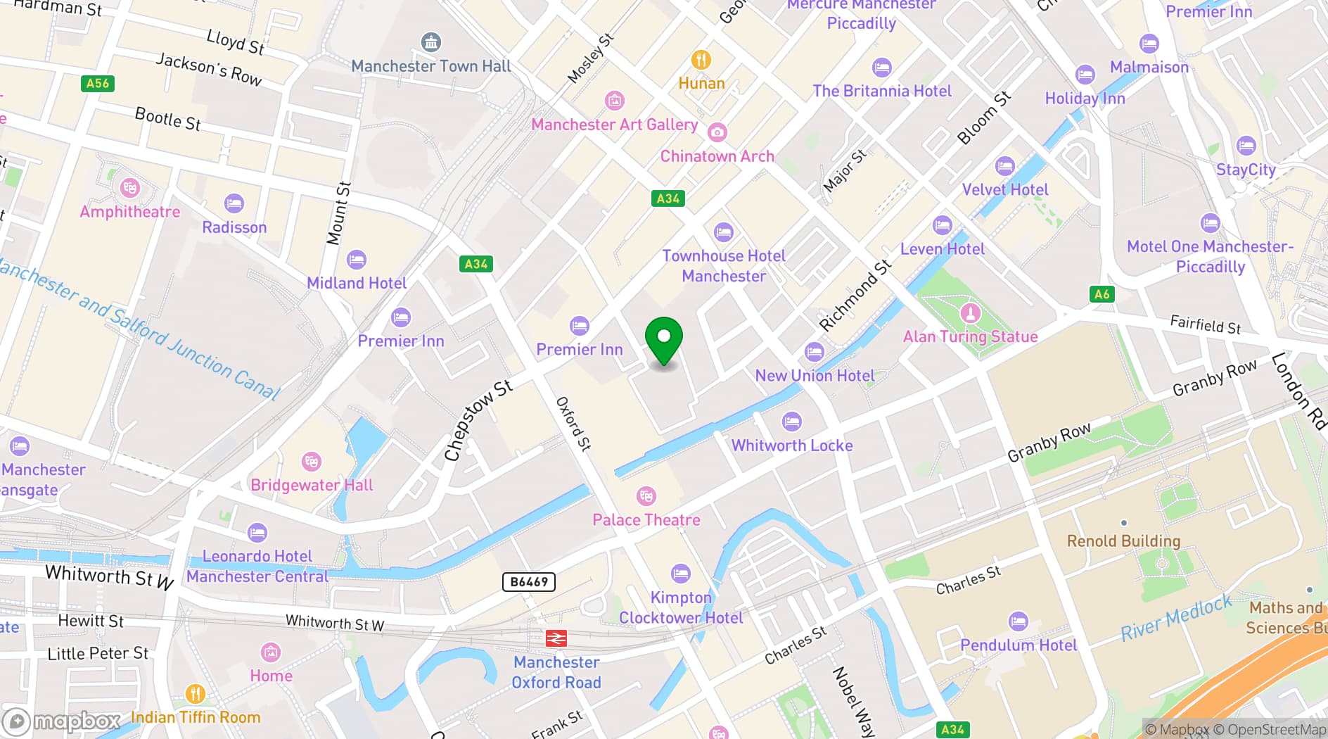 Map showing Clockwise Manchester