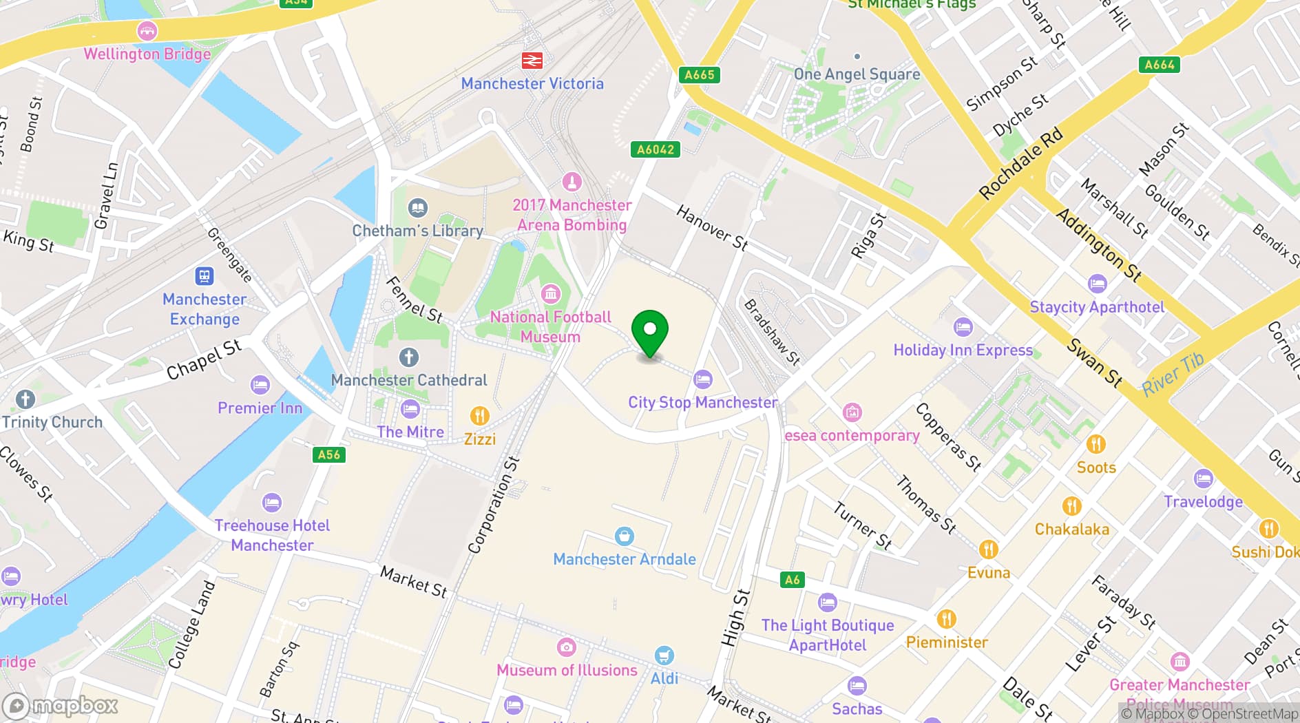 Map showing Vue Manchester - Printworks