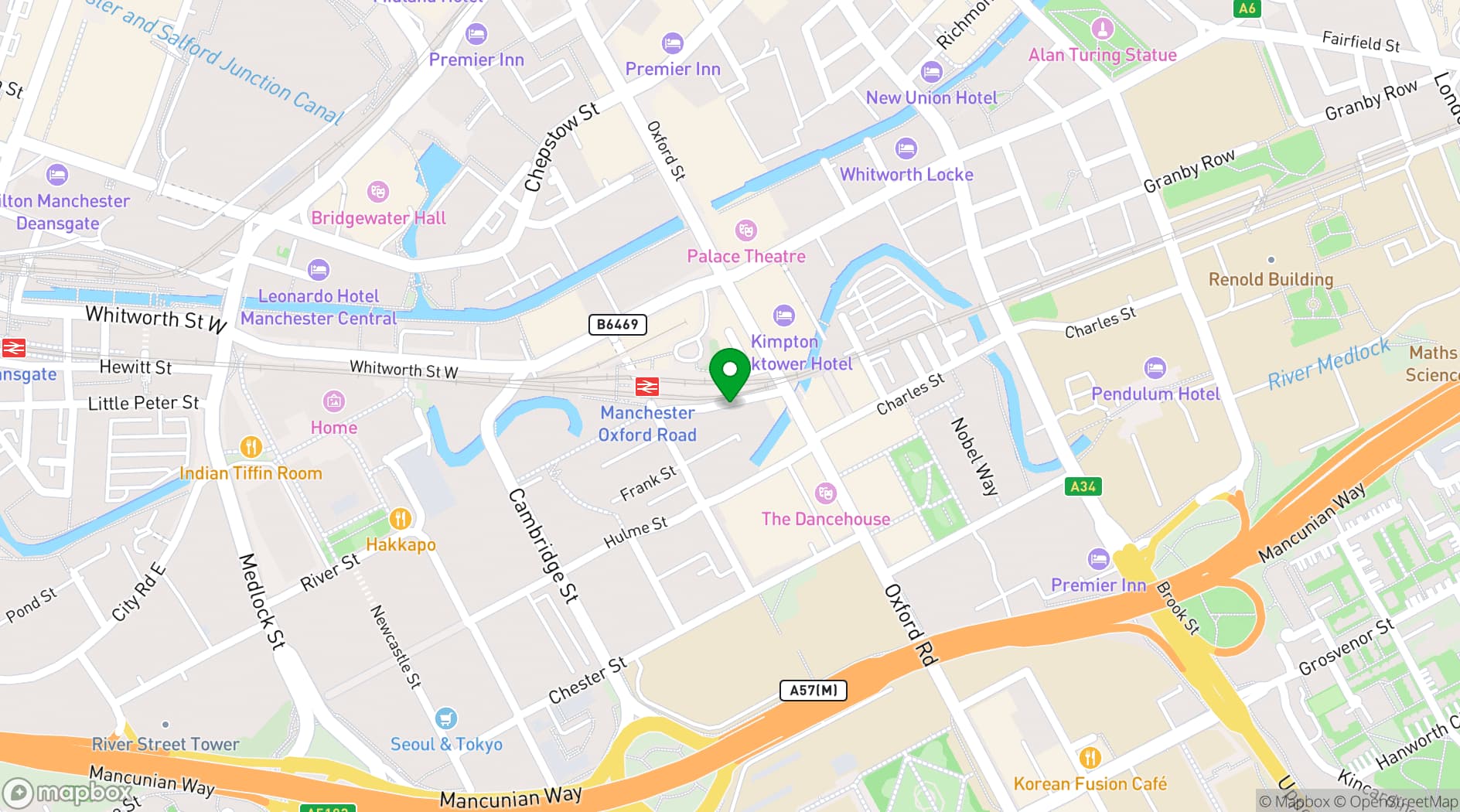 Map showing Mother Marys Manchester