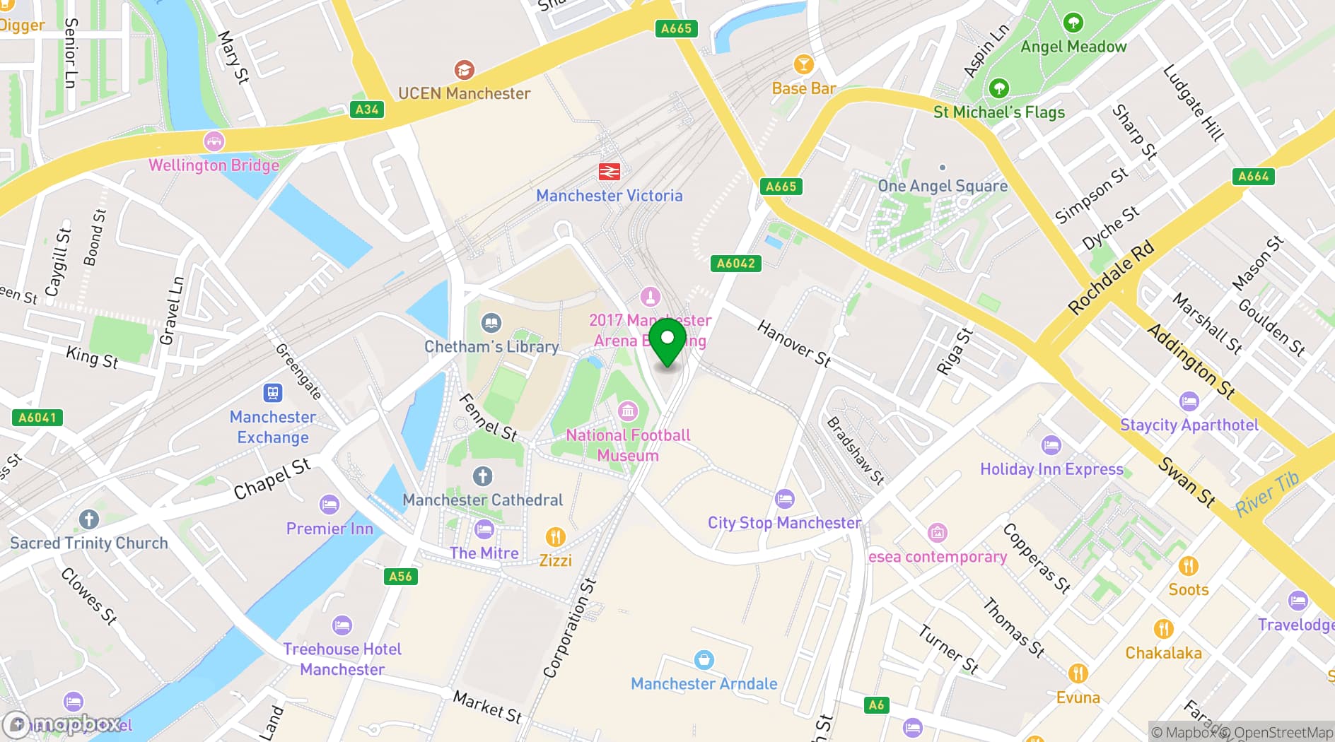 Map showing Hotel Indigo Manchester - Victoria Station