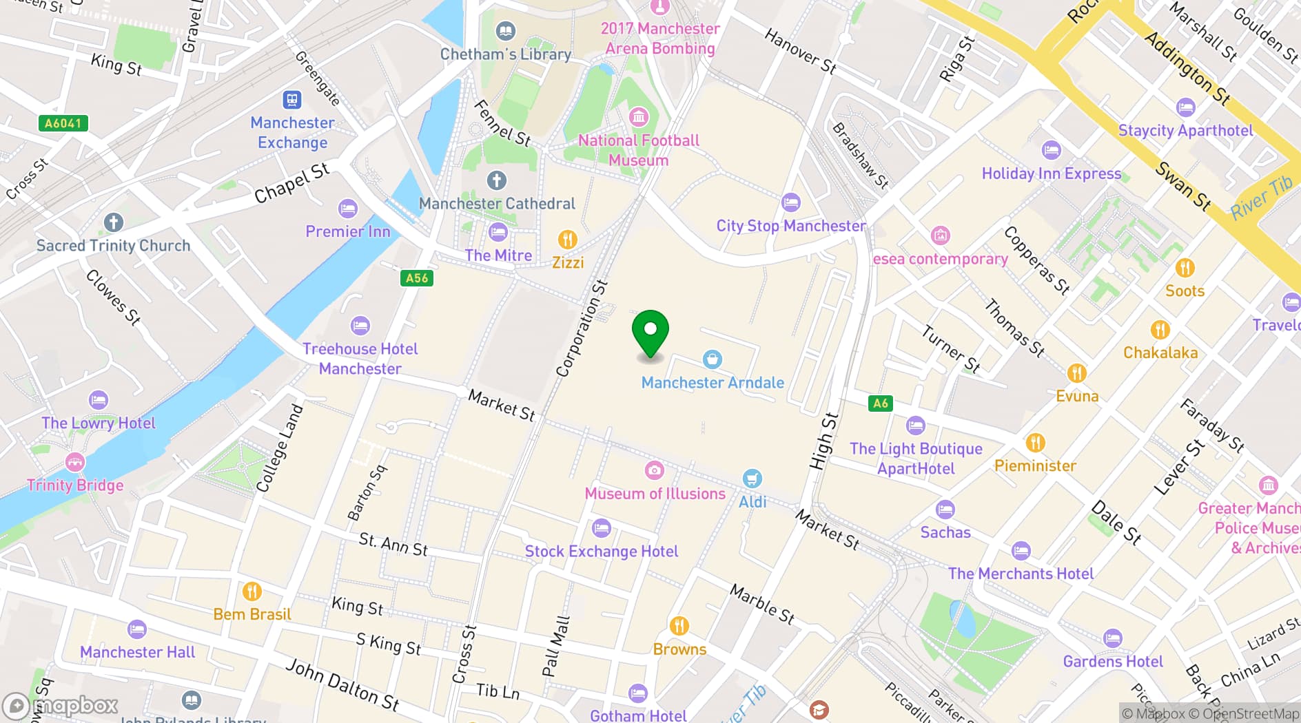 Map showing PizzaLuxe Manchester