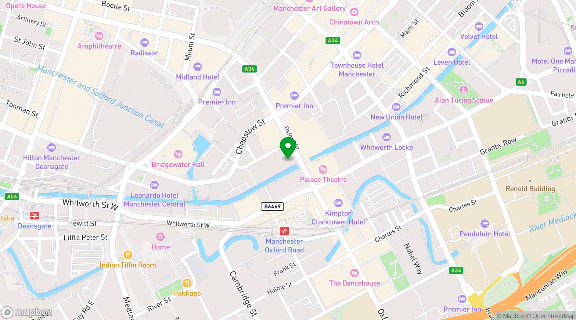 Map showing The Tootal Buildings
