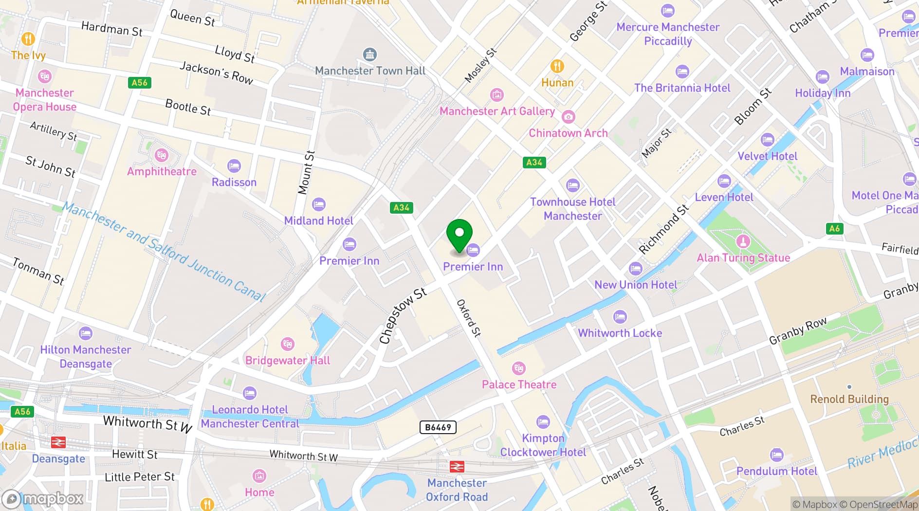 Map showing Genting Club Manchester 