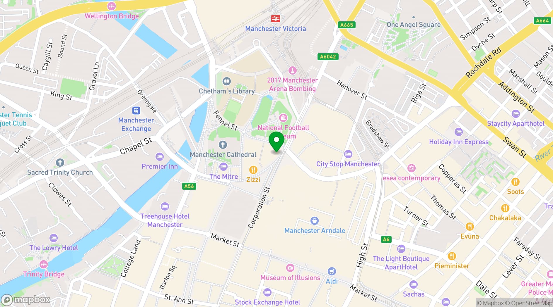Map showing Riva Blu Manchester