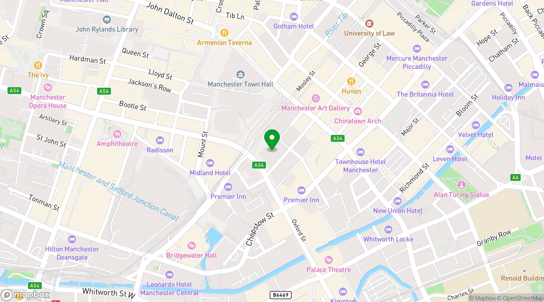 Map showing The Anthologist St Peter's Square