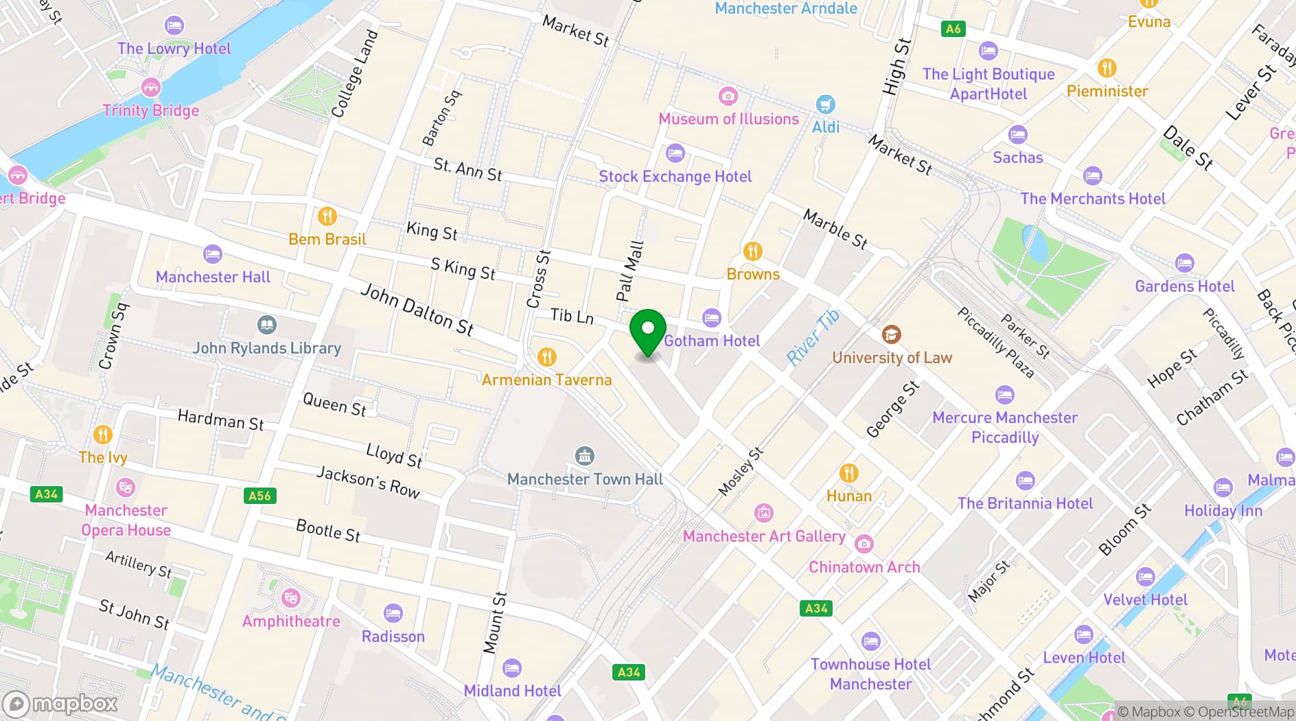 Map showing King Street Townhouse