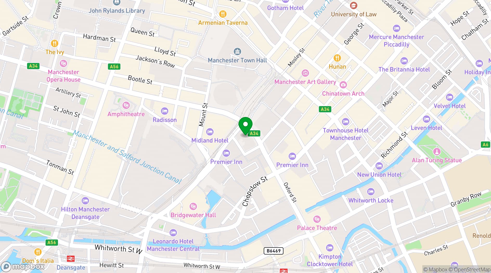 Map showing Spaces Peter House