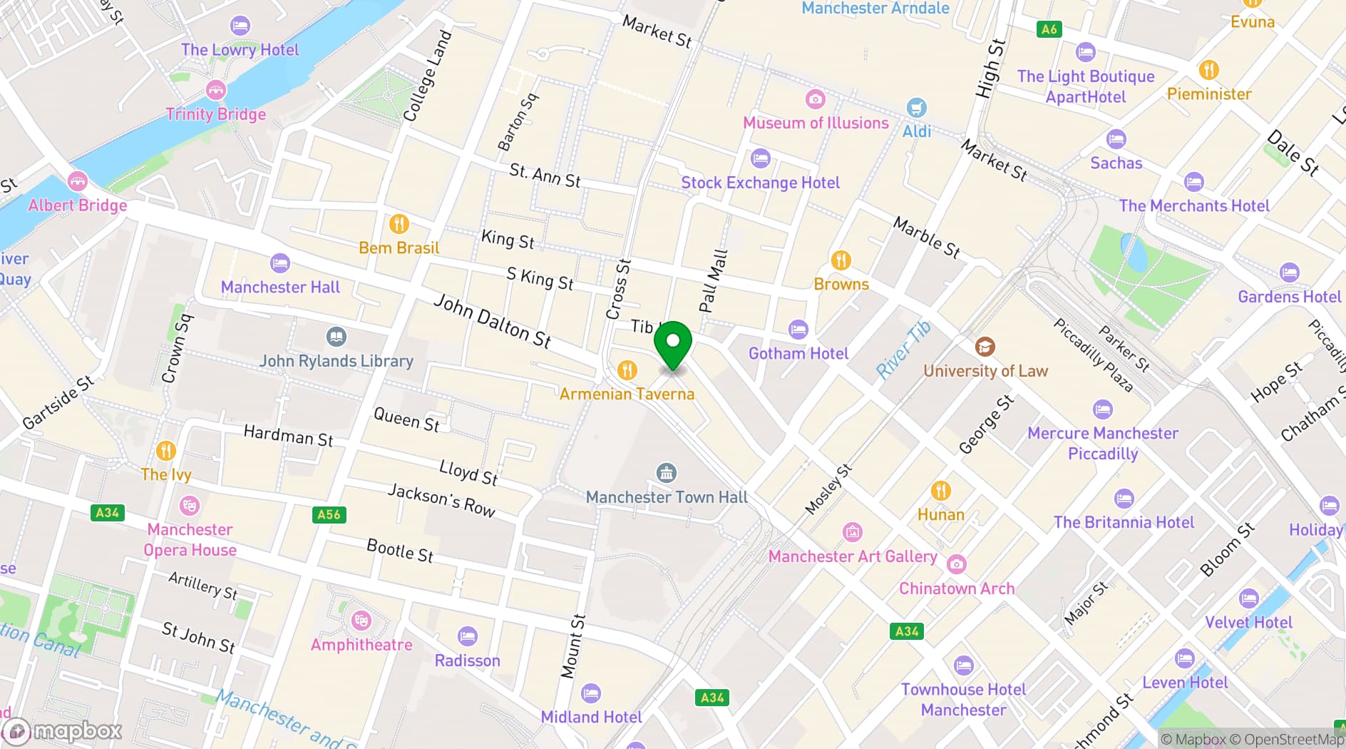 Map showing Salt Dog Slims Manchester