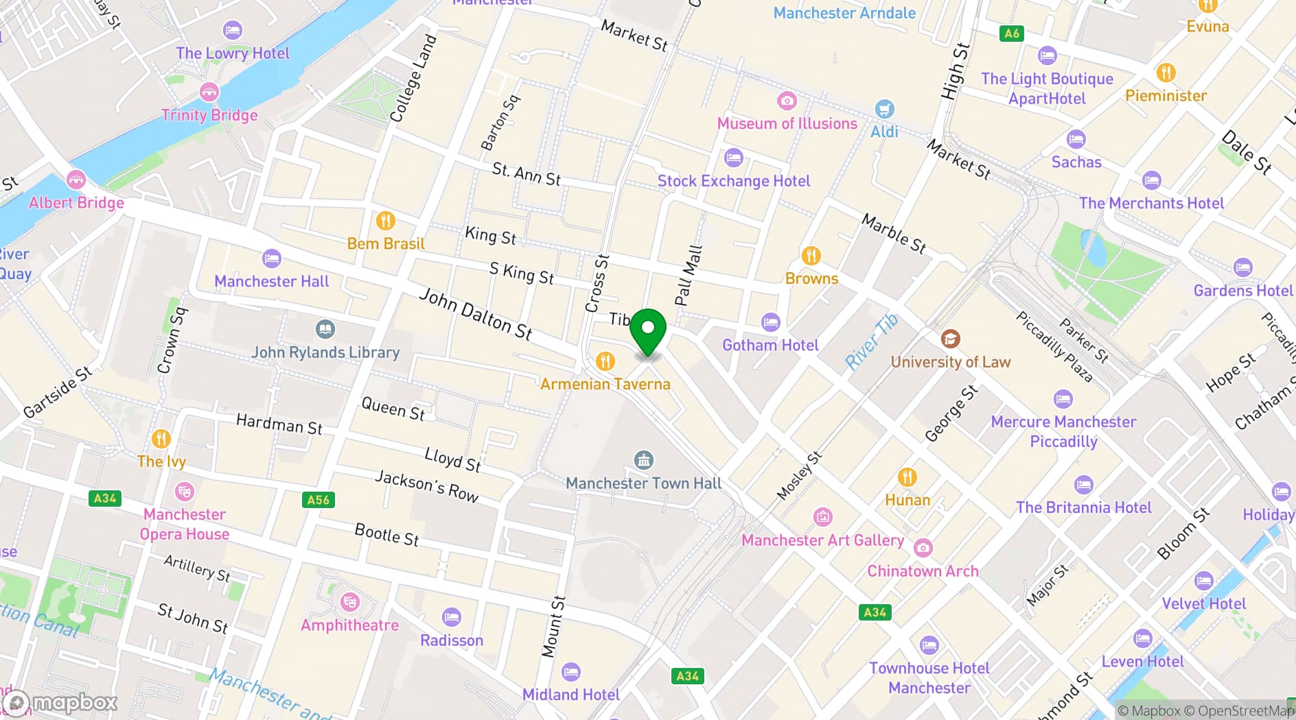 Map showing Piccolino Manchester