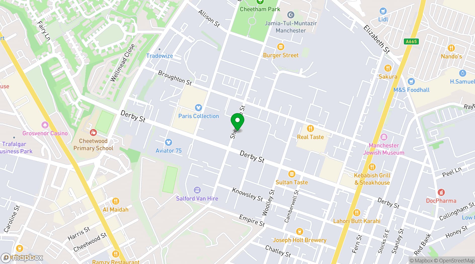 Map showing HQ Recording Studios