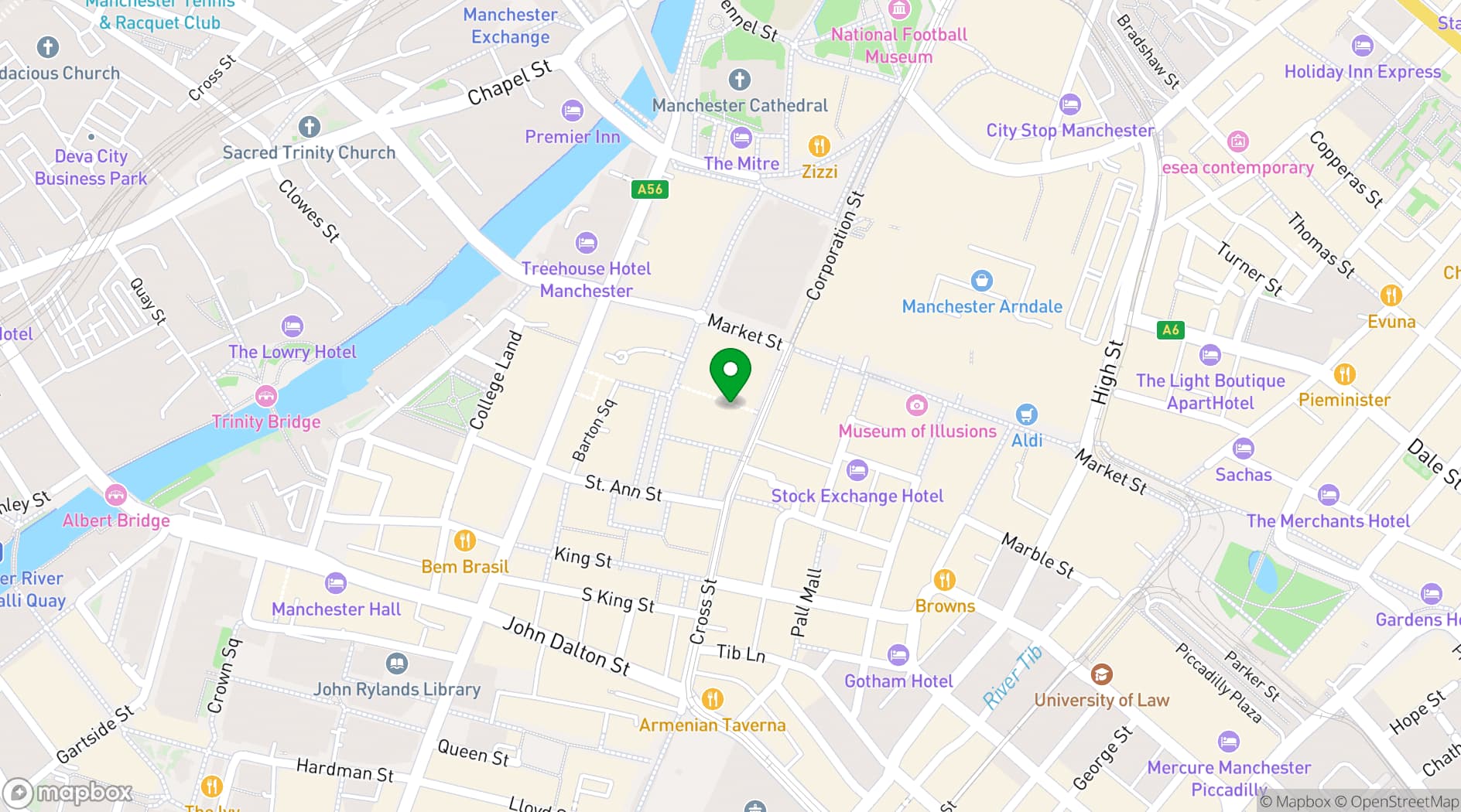 Map showing Fridays Royal Exchange 