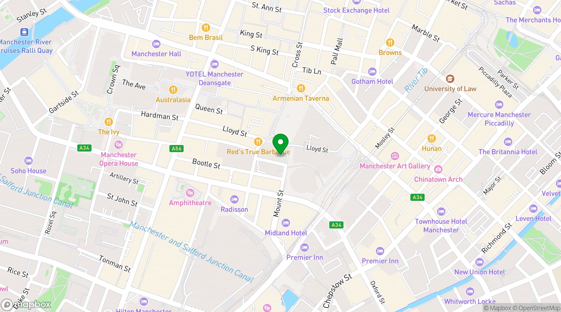 Map showing Headspace Manchester