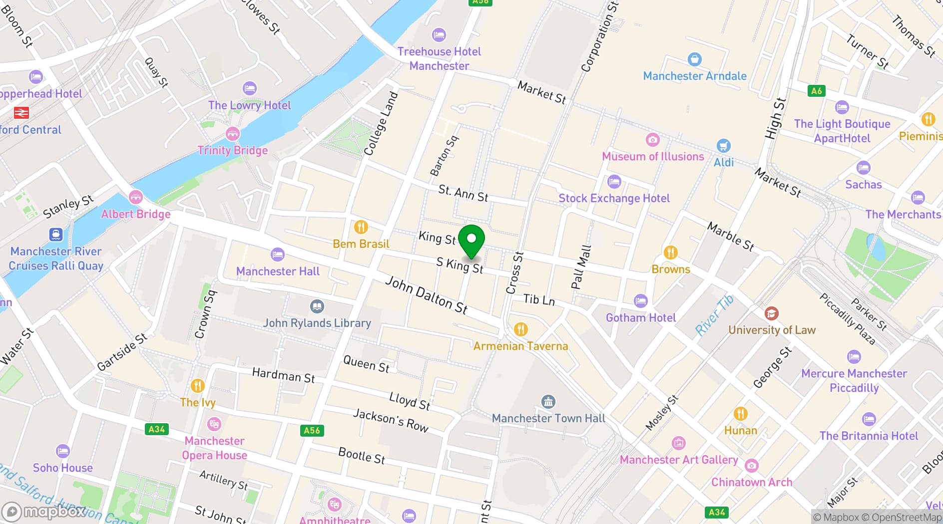 Map showing WOOD Manchester