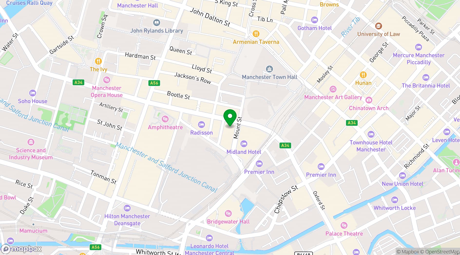 Map showing EXHIBITION MCR