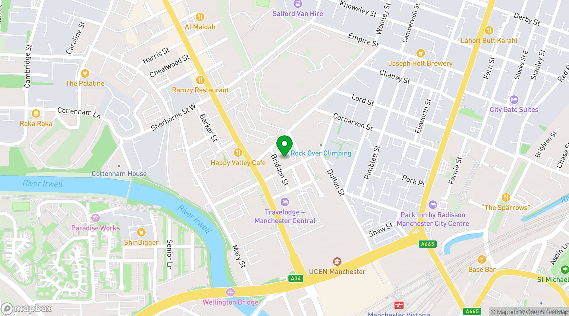 Map showing Mango Indian Kitchen