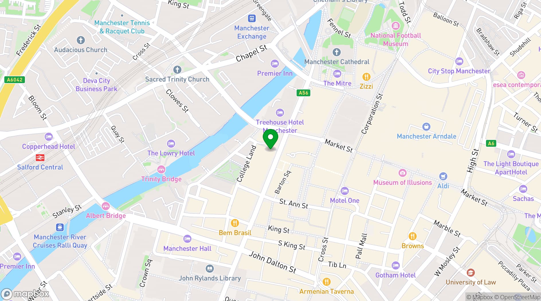 Map showing Slug & Lettuce Deansgate