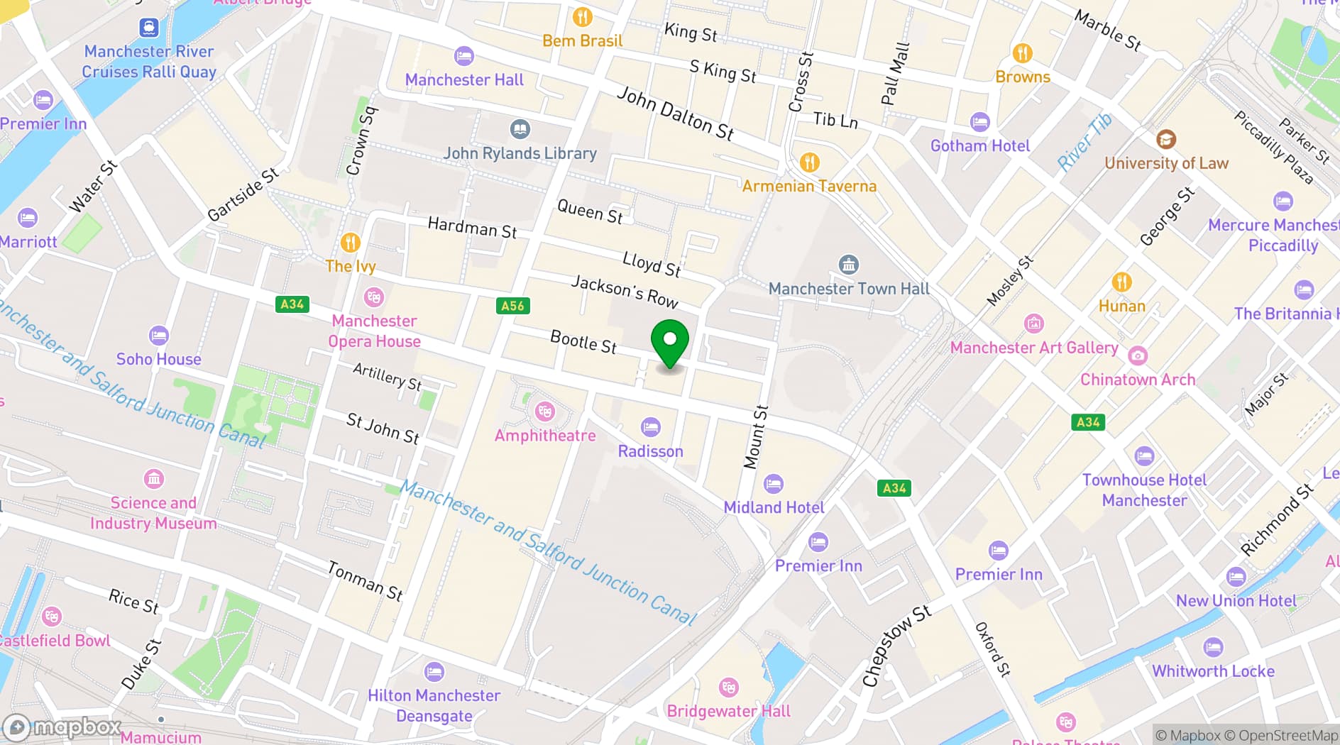 Map showing Light, Open Premium Restaurant