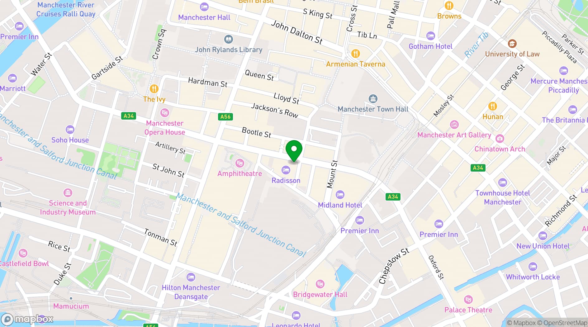 Map showing Peter Street Kitchen