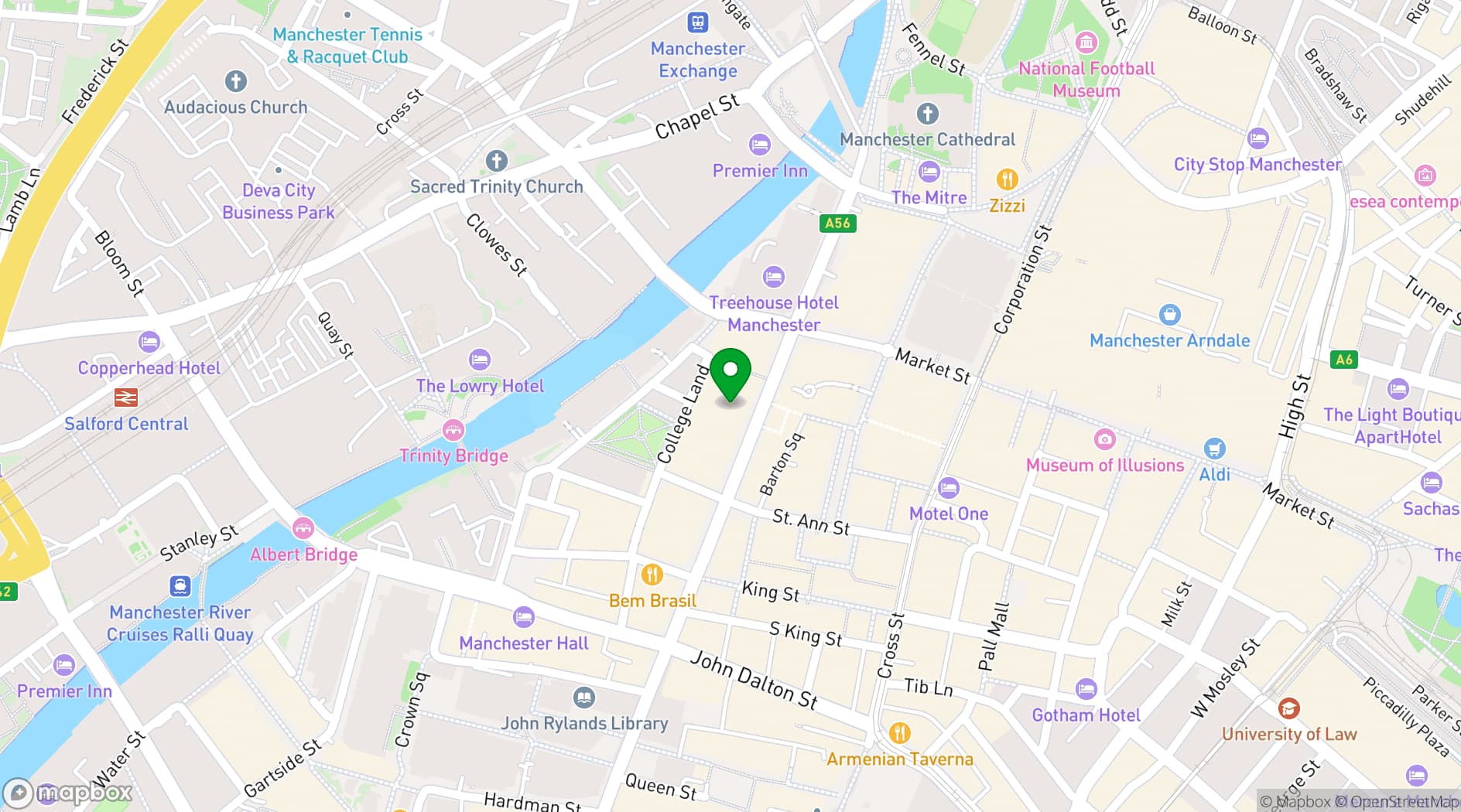 Map showing Roxy Ball Room Deansgate