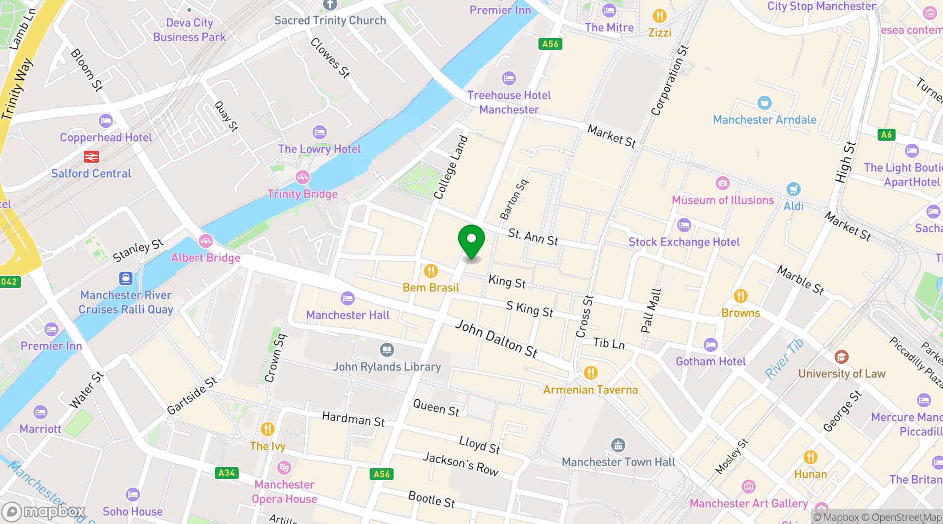 Map showing Rendition Manchester