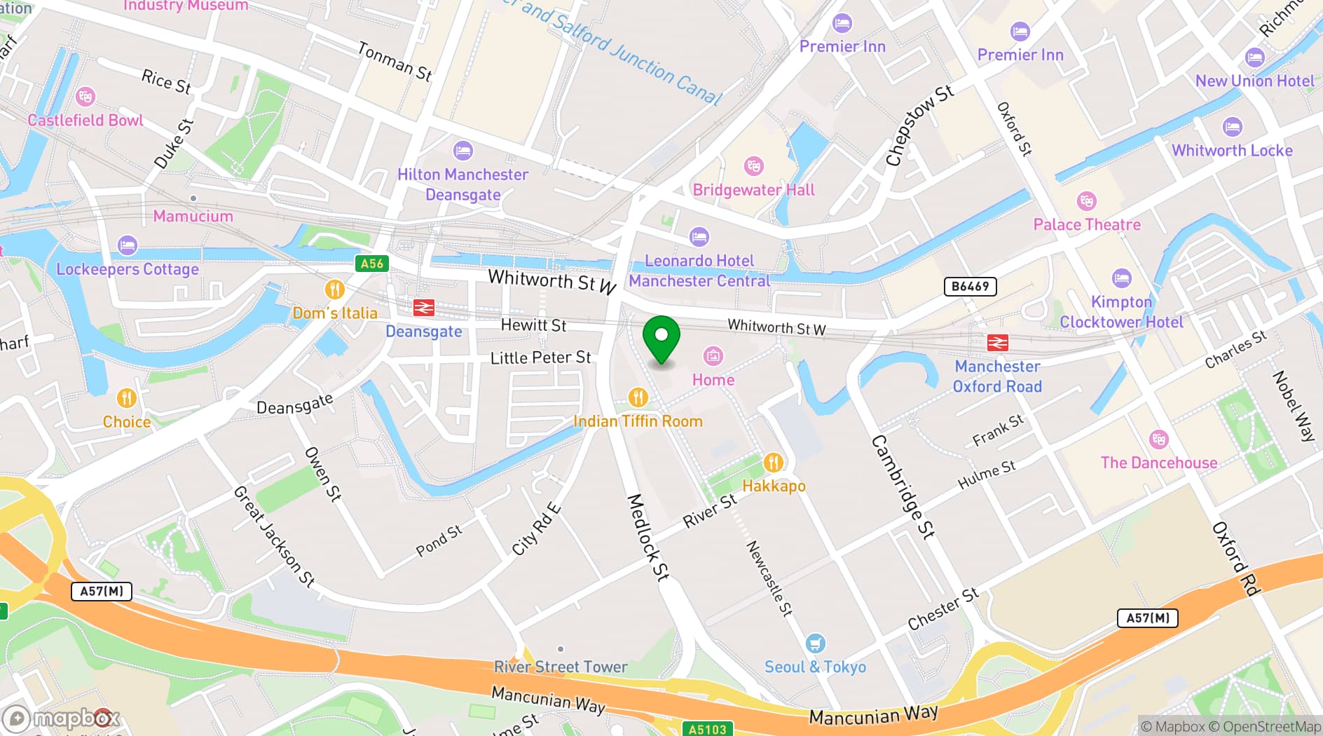 Map showing First Street Bar & Kitchen