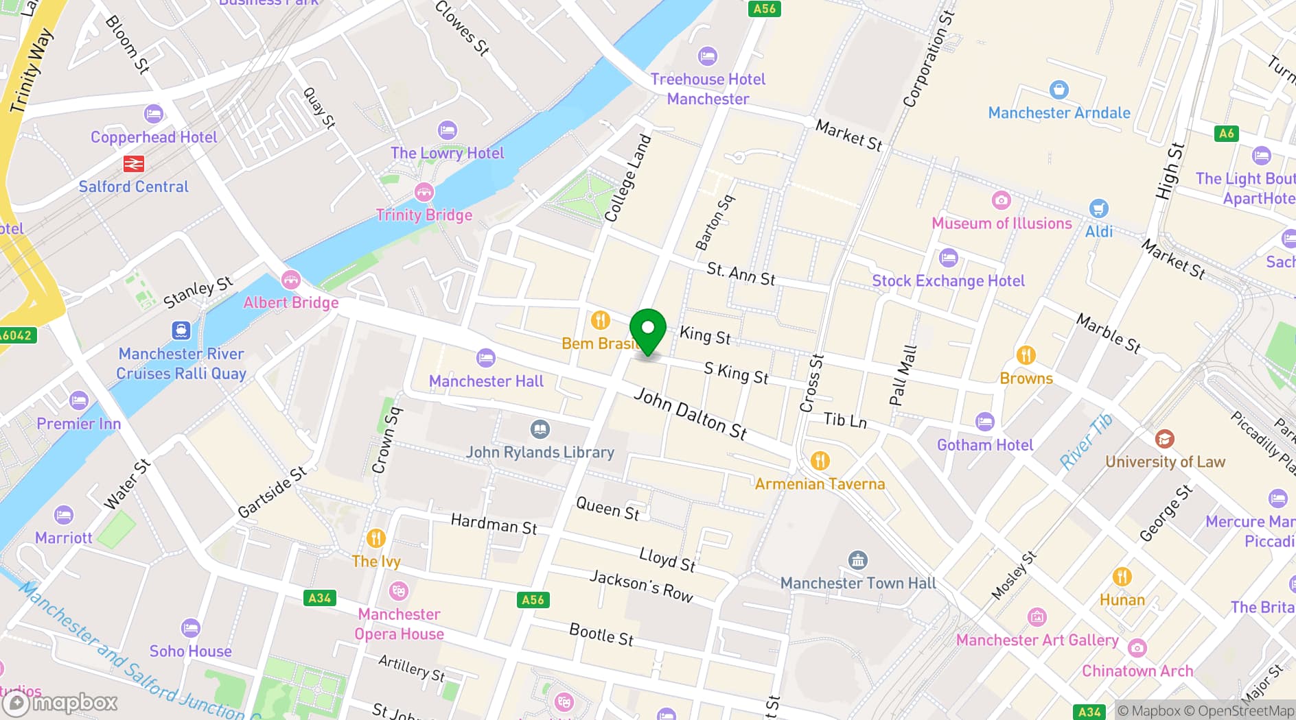 Map showing Arcane Cocktail Bar Manchester