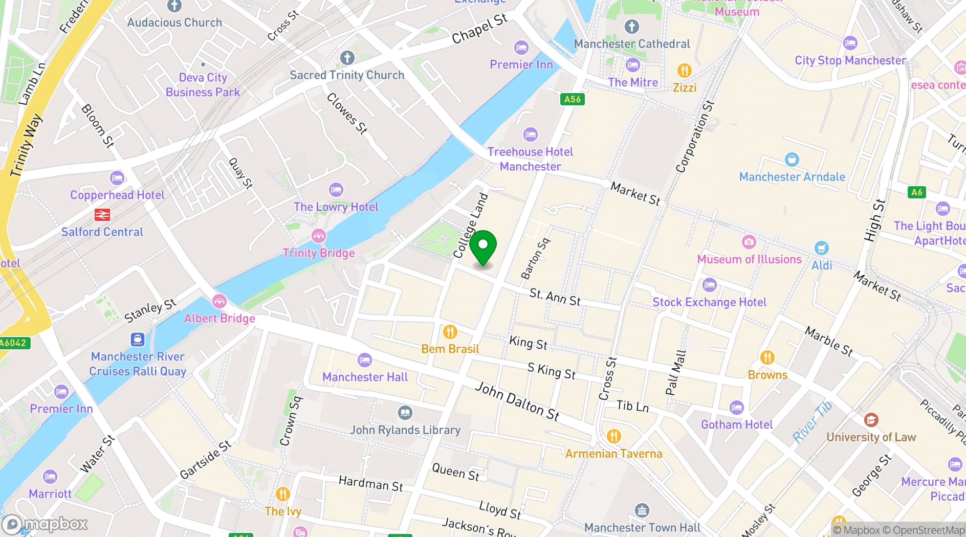 Map showing Manchester (Gaucho)