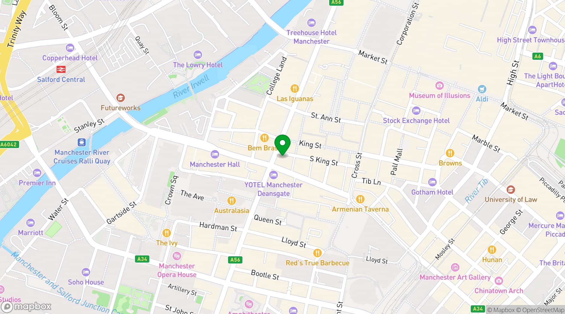 Map showing La Viña Manchester