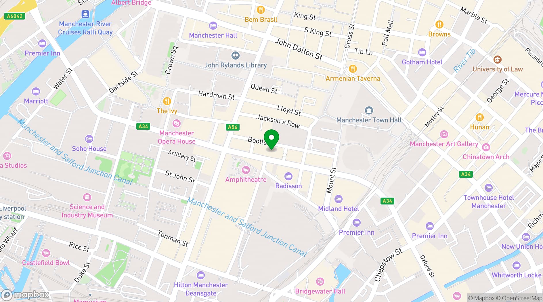 Map showing Albert's Schloss- Manchester