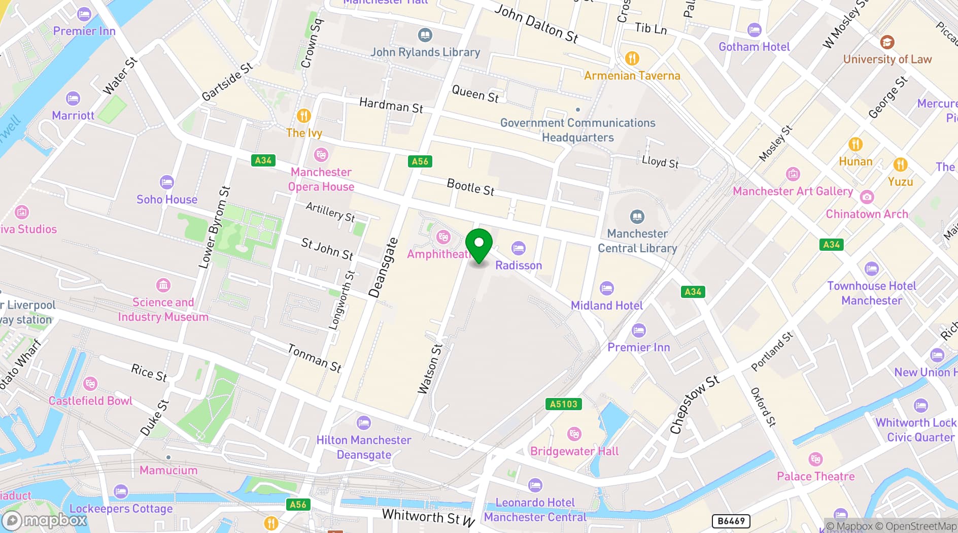 Map showing Alcotraz Manchester