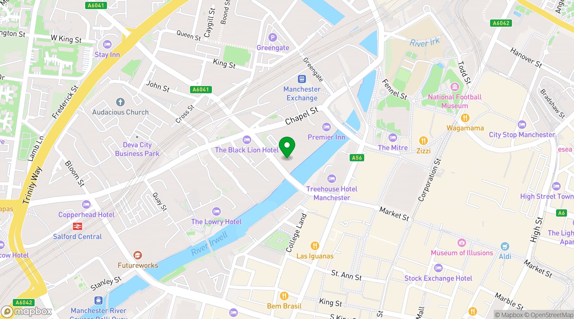Map showing Manchester Central
