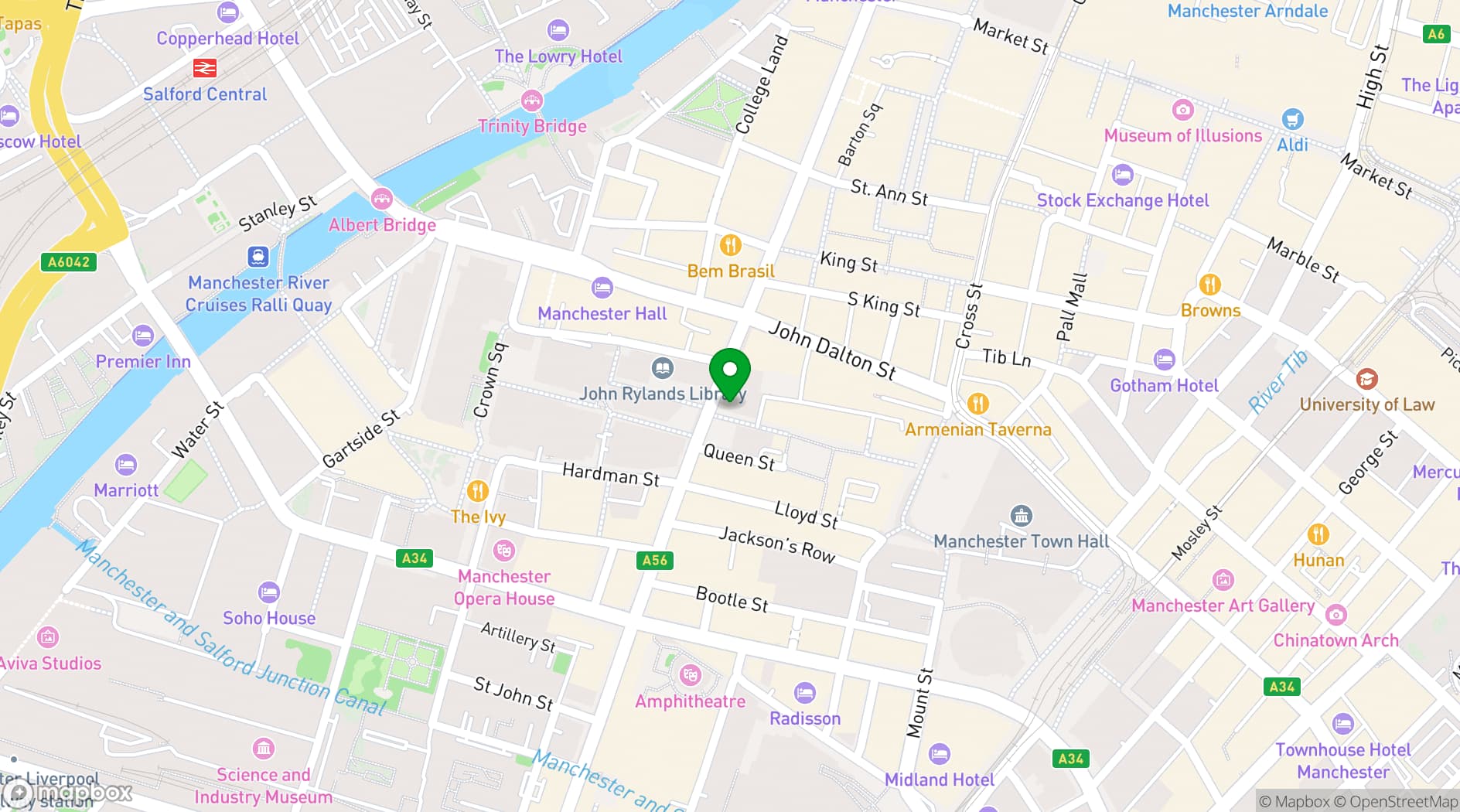 Map showing BOX Deansgate