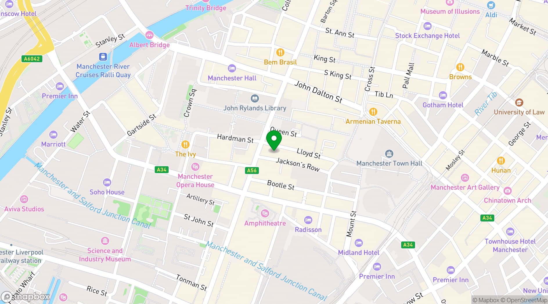 Map showing Gusto Italian