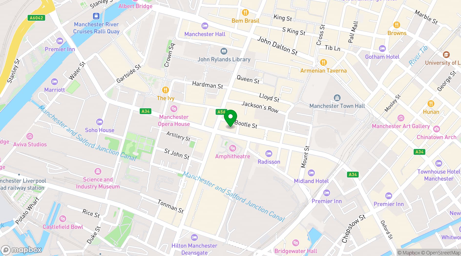 Map showing Revolución de Cuba Manchester