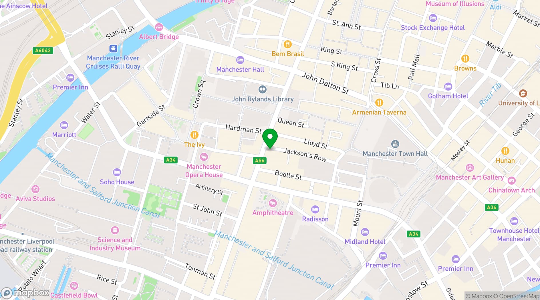 Map showing Electric Shuffle Manchester