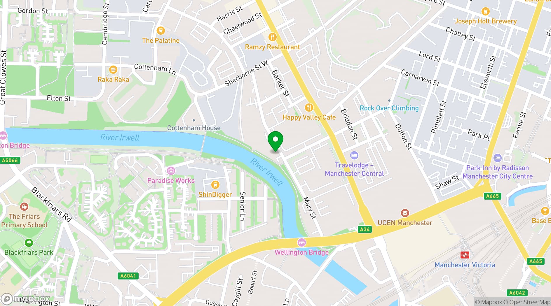 Map showing DOWNTEX MILL