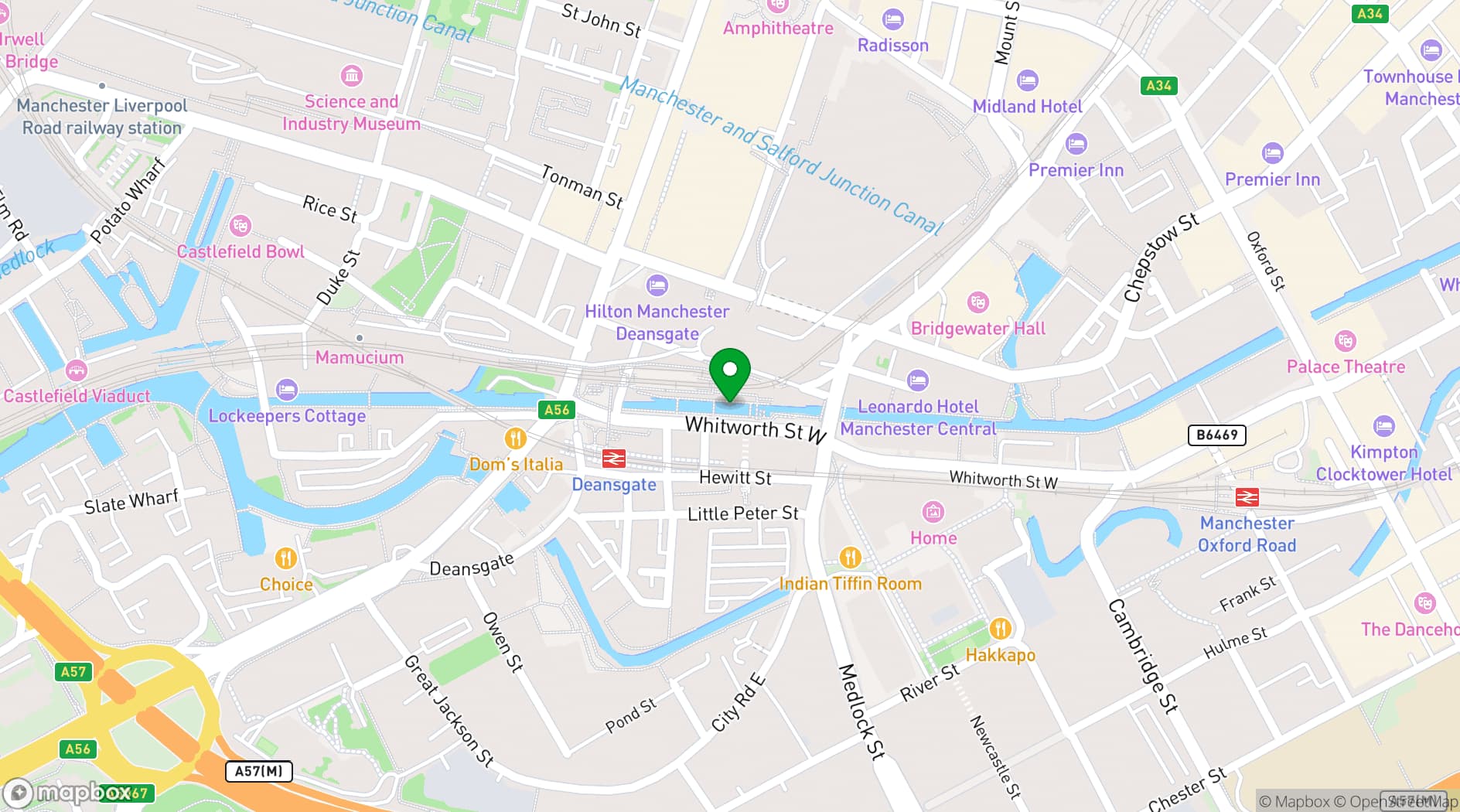 Map showing Ark Manchester