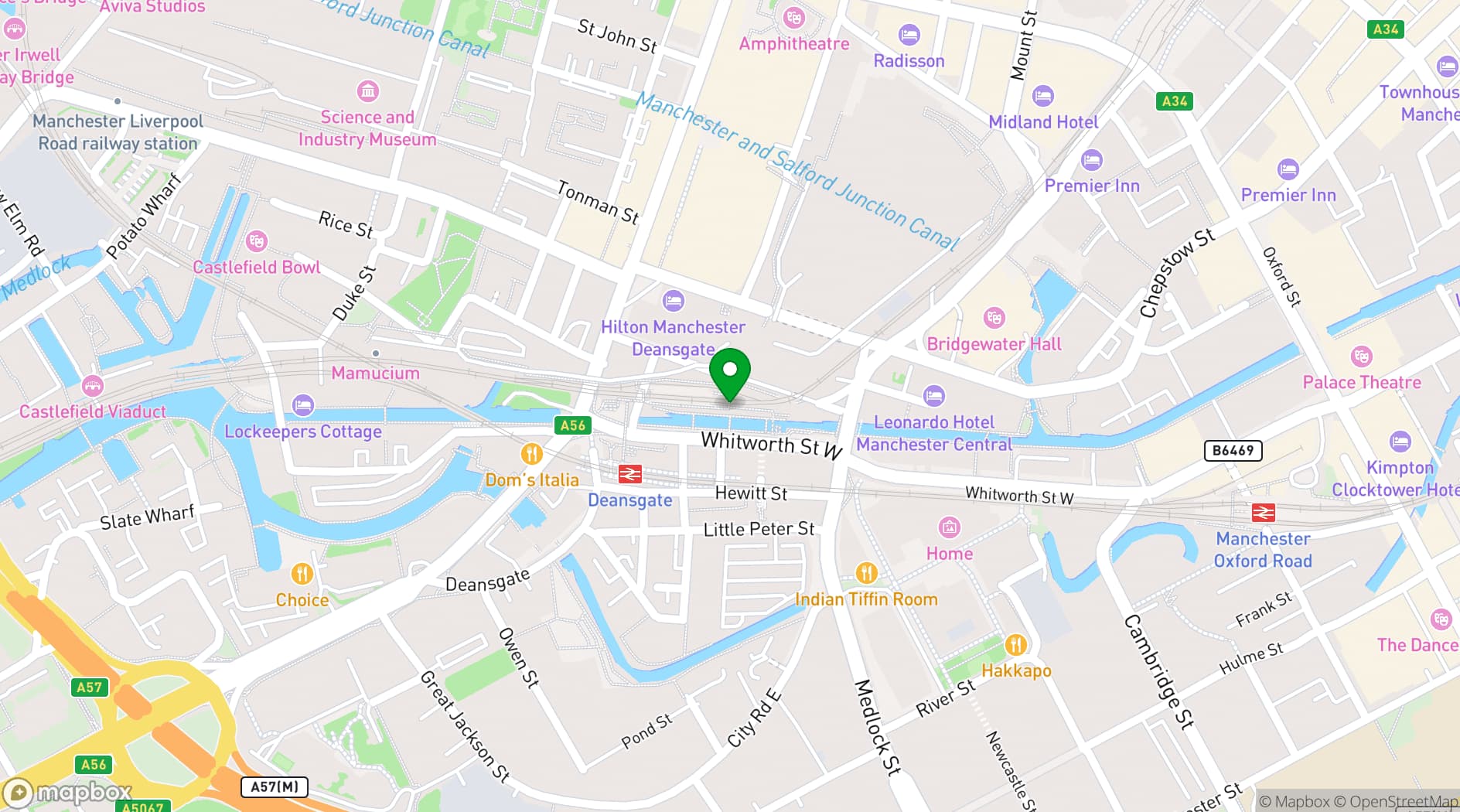 Map showing Revolution Deansgate Locks