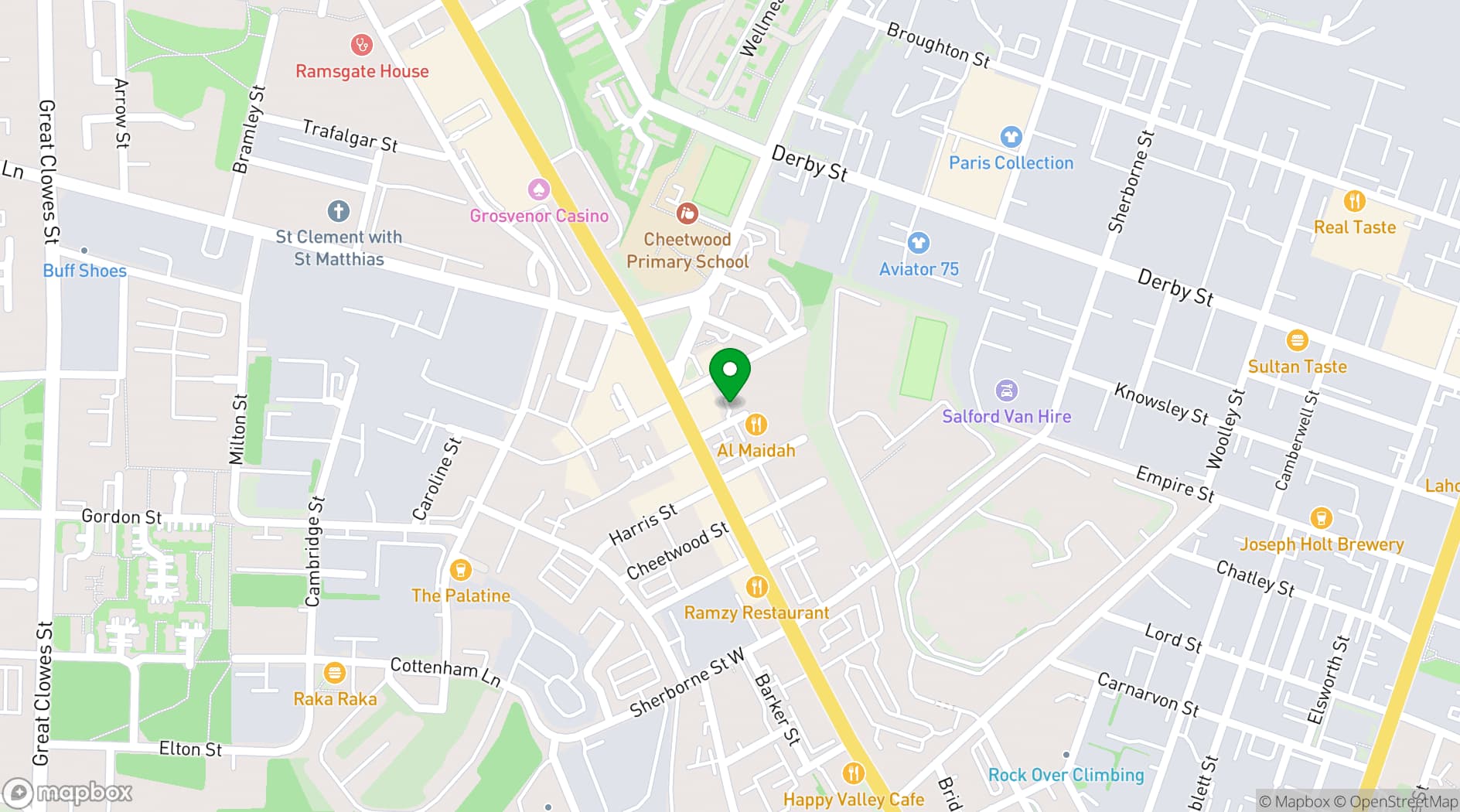 Map showing Al Maidah Banquet Hall & Restaurant