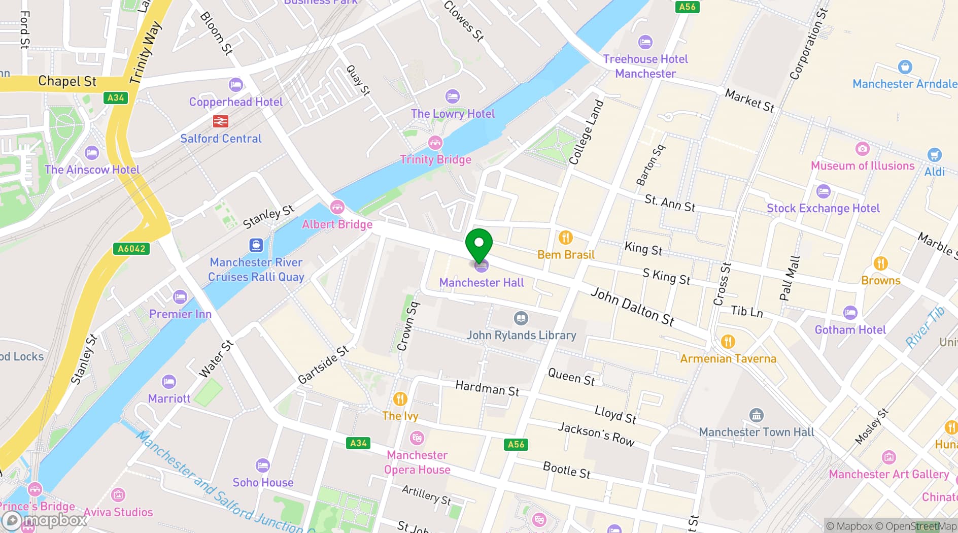 Map showing Masons Restaurant Bar