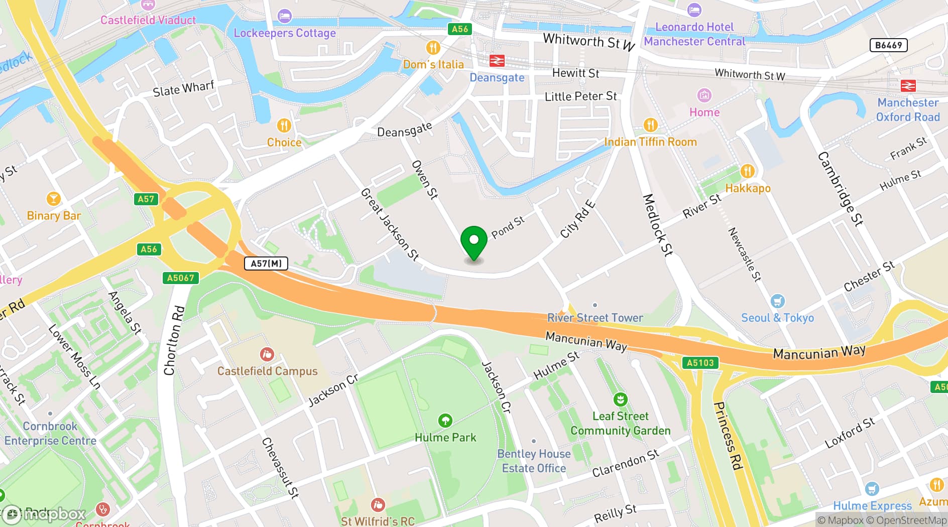 Map showing Medlock Canteen