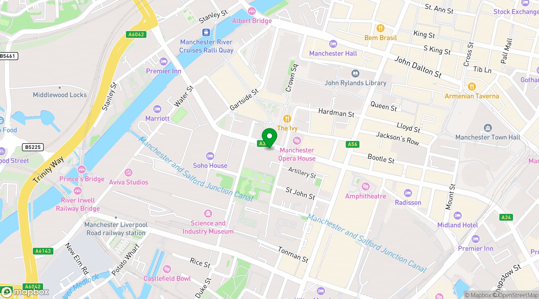 Map showing Everyman Manchester