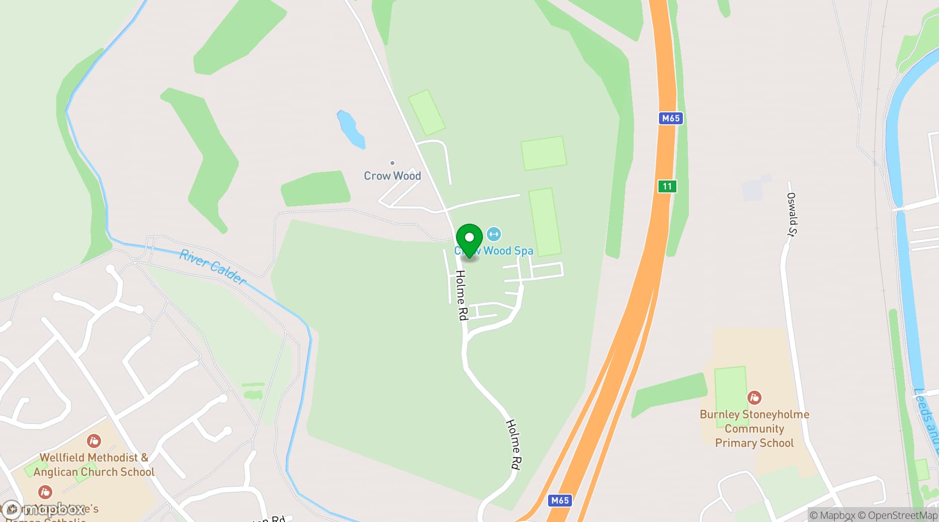 Map showing Crow Wood Hotel & Spa Resort