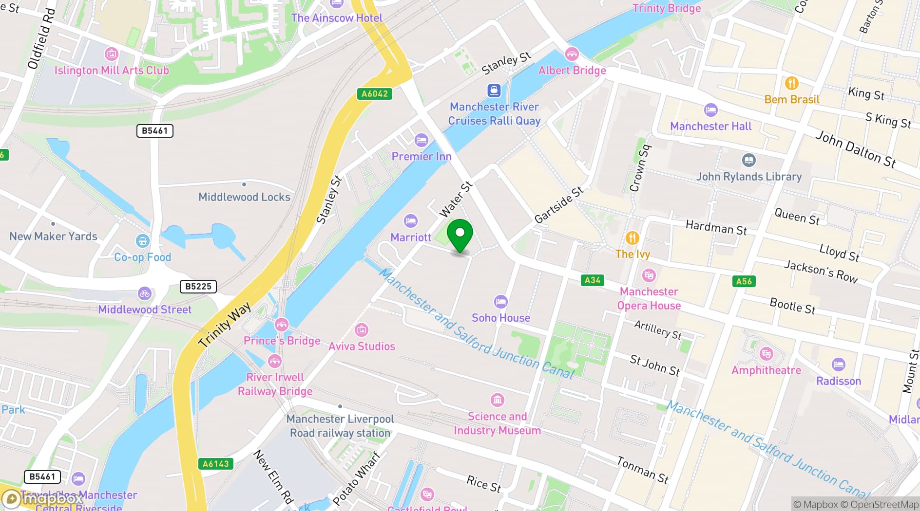 Map showing Fenix Manchester